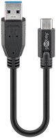 goobay USB C/USB 3.0 A Kabel 0,15 m schwarz, 1 St.