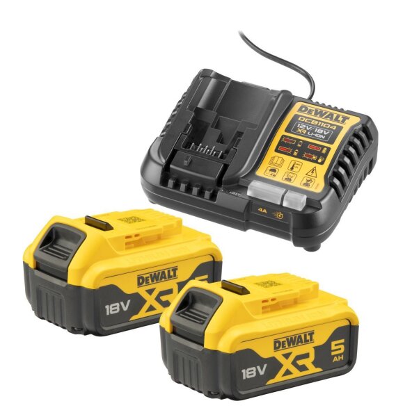 DEWALT Akku-Kit (2x 18V/5Ah plus DCB1104)