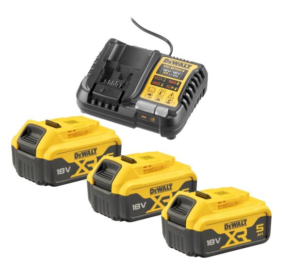 DEWALT Akku-Kit (3x 18V/5Ah plus DCB1104)