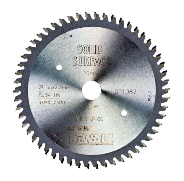 DEWALT Kreissaegeblatt Handkr. 165/20mm 54TFZ