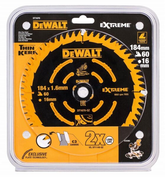 DEWALT ELITE Kreissaegeblatt 184/16 mm 60Z