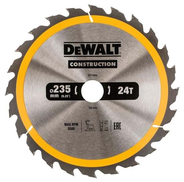 DEWALT Kreissaegeblatt Stat. 235/30mm 24WZ