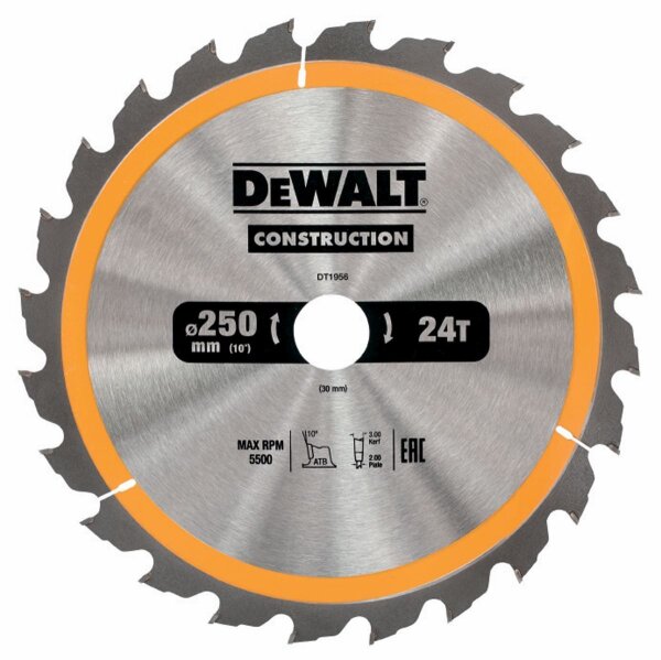 DEWALT Kreissaegeblatt Stat. 250/30mm 24WZ