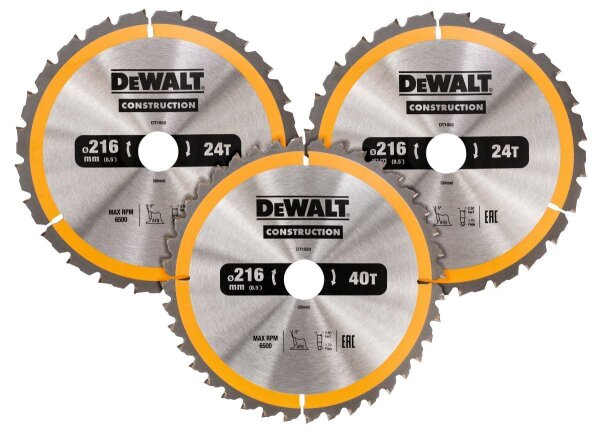 DEWALT Kreissaegeblatt-Set 3-tlg. Stat