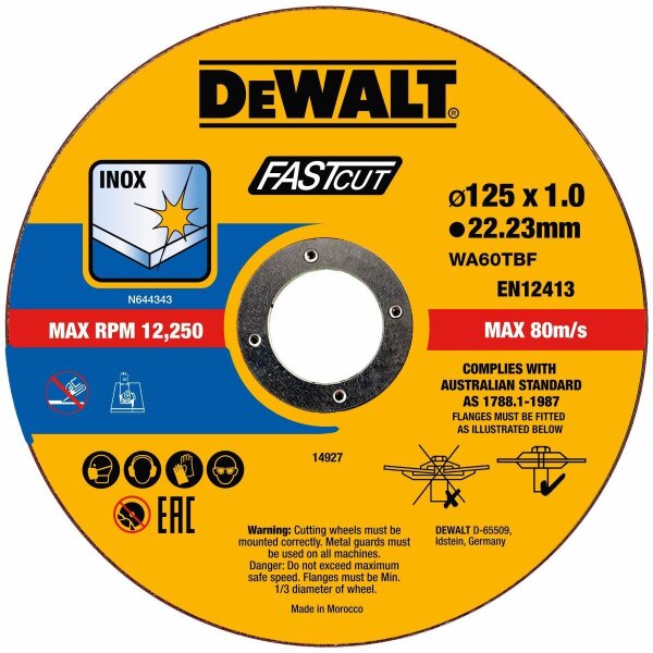 DEWALT Trennscheibe 125x1x22,23 mm Inox