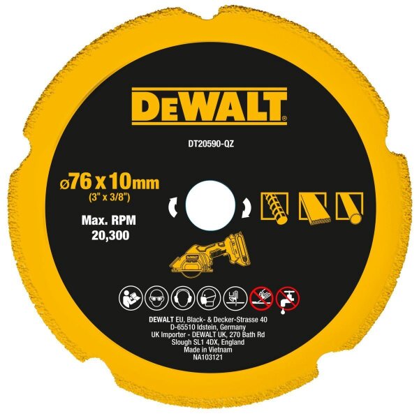DEWALT Diamanttrennscheibe Multimaterial 76mm