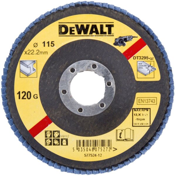 DEWALT Faecherschleifsch 115mm K120 flach