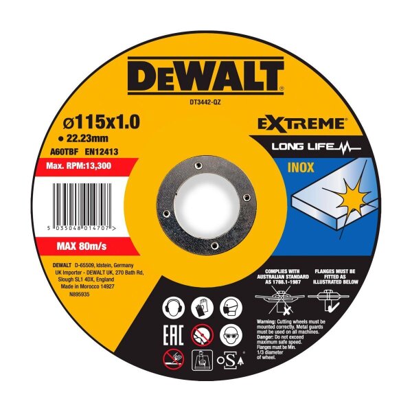 DEWALT Trennscheibe 115x1x22,23 mm Inox