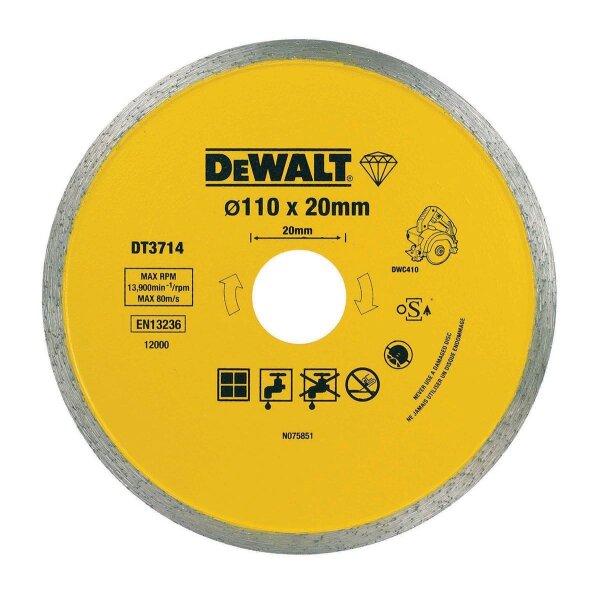 DEWALT Diamanttrennscheibe DWC410 Fliesen 110mm