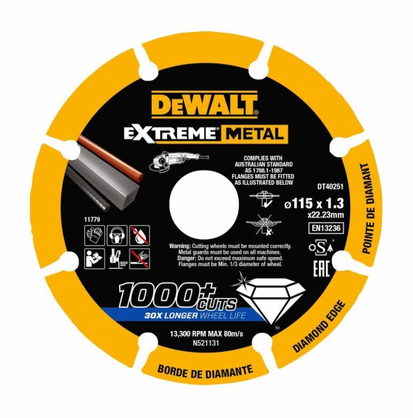 DEWALT Diamanttrennscheibe 115x1.3mm