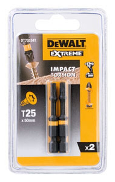 DEWALT Torsion Bit schlagf. T25 50mm 2Stk