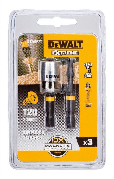 DEWALT Bit-Set 3-tlg. schlagf. T20 50mm