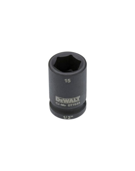 DEWALT Steckschluessel kurz 15mm 1/2 Schlagfest