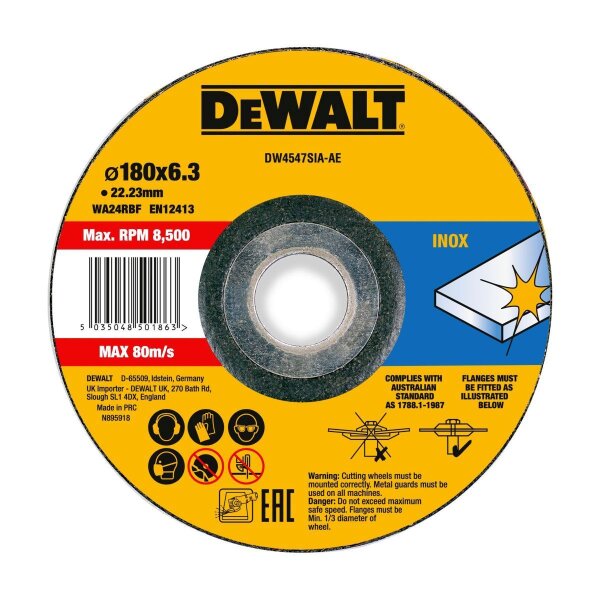 DEWALT Schruppscheibe 180x6x22,23 mm Inox