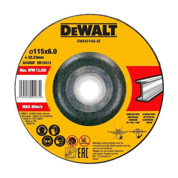 DEWALT Schruppscheibe 115x6x22,23 mm Metall
