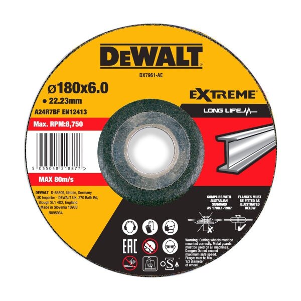DEWALT Schruppscheibe 180x6x22,23 mm Metall