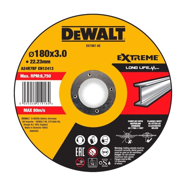 DEWALT Trennscheibe 180x3x22,23 mm Metall